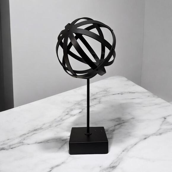 IKEA LINDRANDE Black Globe Decoration on Stand  13 ¾ " - Picture 2 of 4